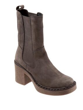 Bueno Hart Chelsea Boots Mid Genuine Suede Leather Boho Chunky Size 40 / 9